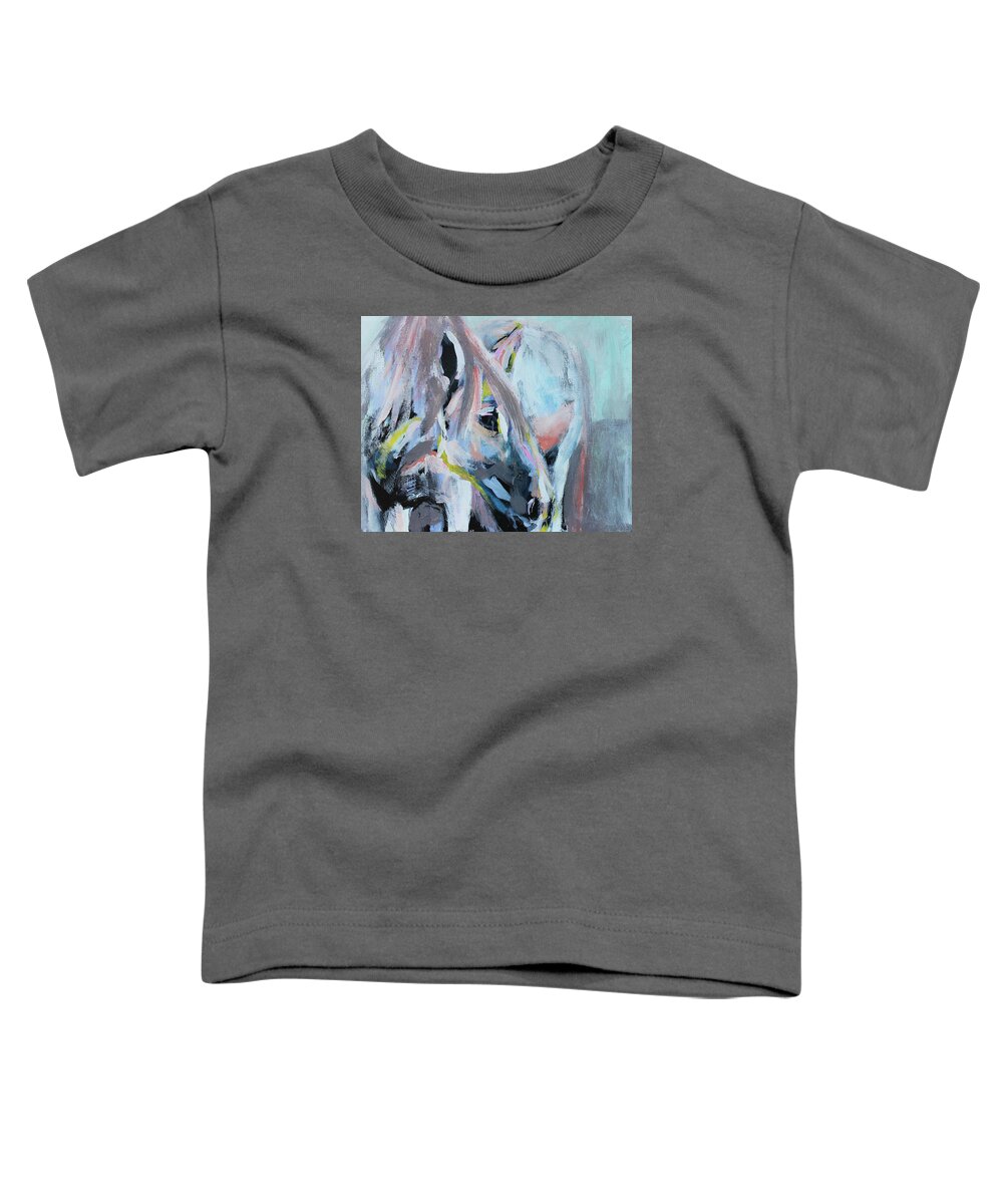 Horse Toddler T-Shirt featuring the painting Listen by Claudia Schoen