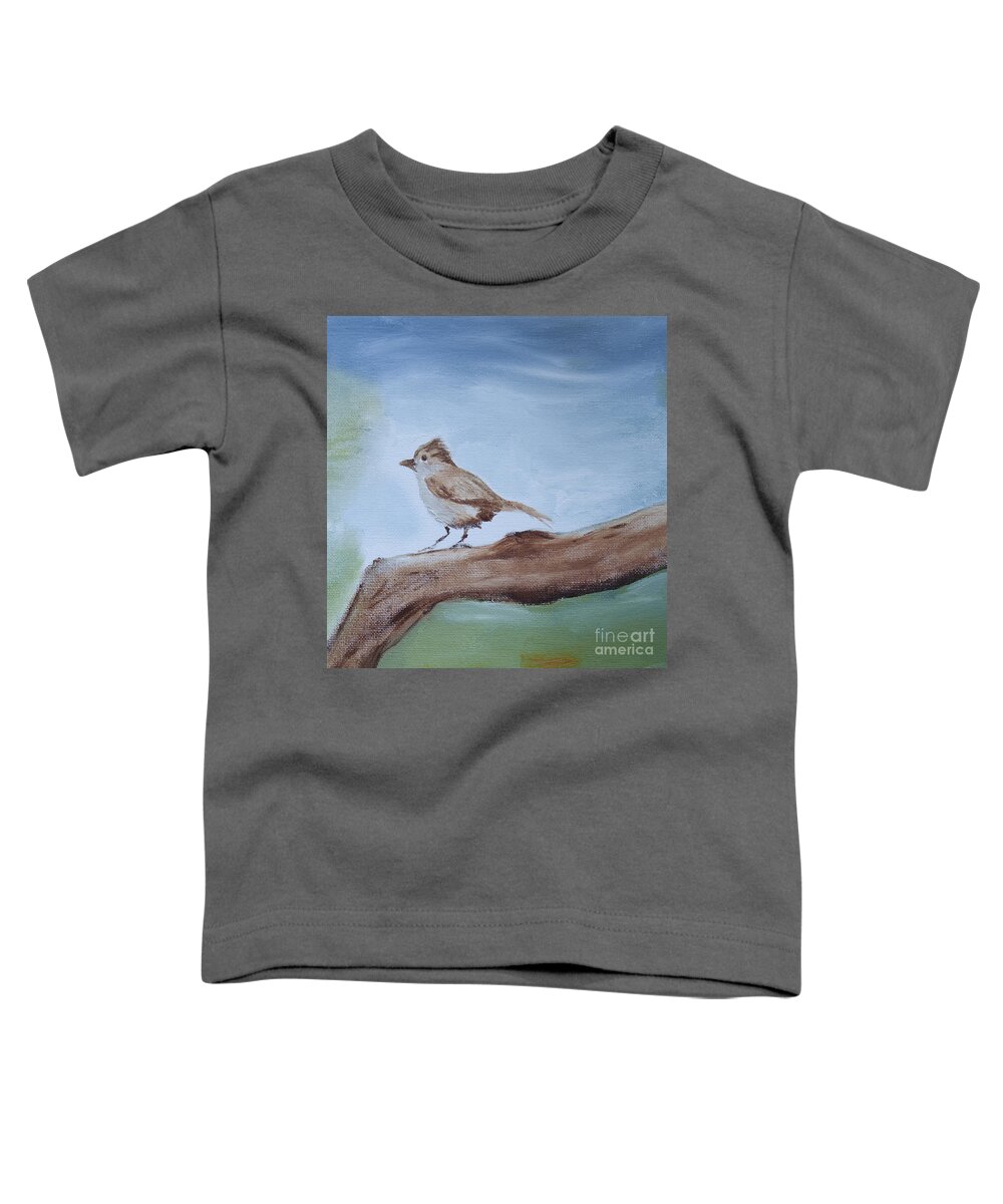 Bird Toddler T-Shirt featuring the painting Little Friend by Shelley Myers