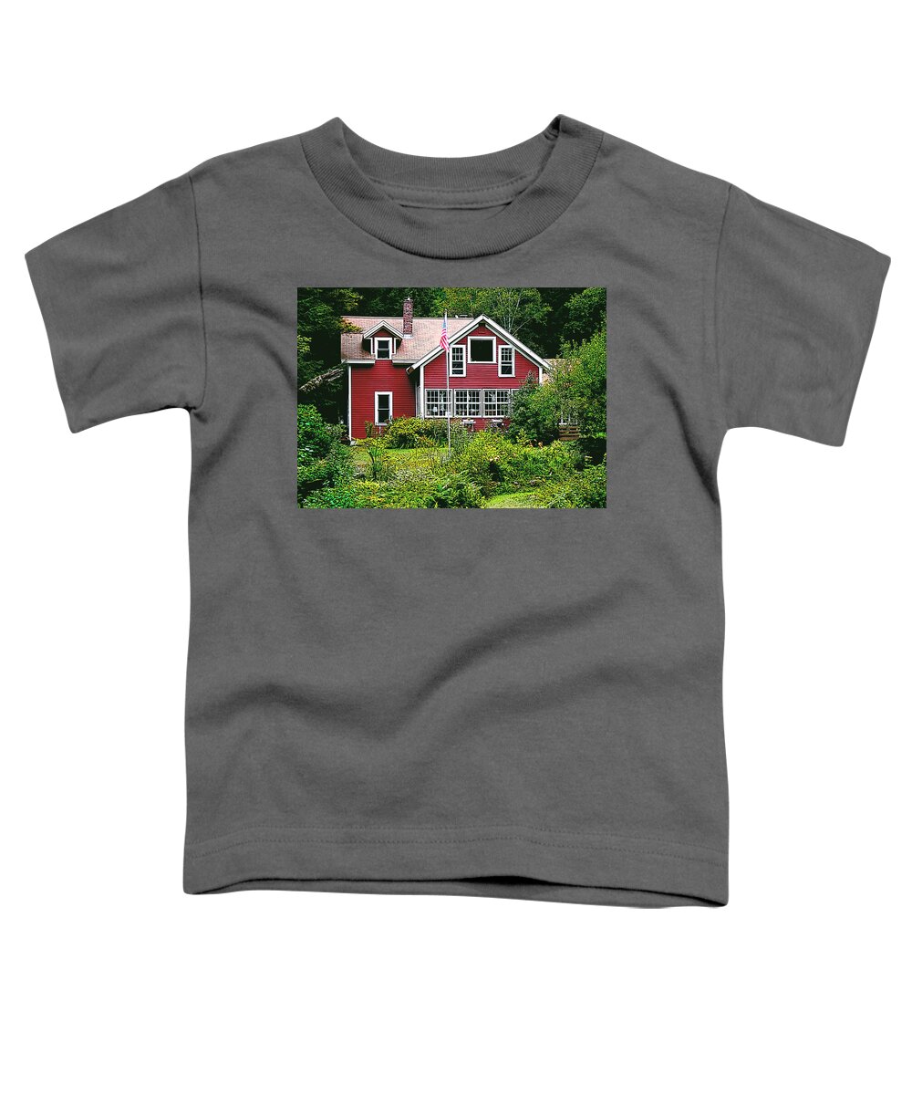 House Toddler T-Shirt featuring the photograph Little Red House by Nancy Griswold
