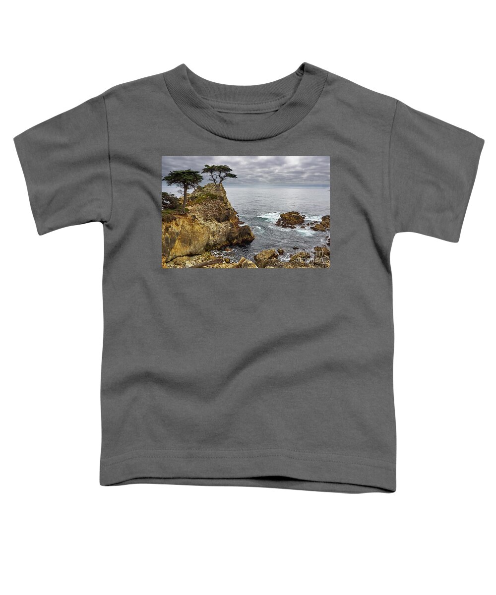 Lone Cypress Toddler T-Shirt featuring the photograph Living on the edge by Steve Ondrus