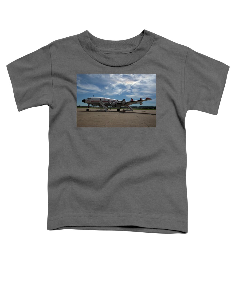 Lockheed Toddler T-Shirt featuring the photograph Lockheed Constellation Super G by Tim McCullough
