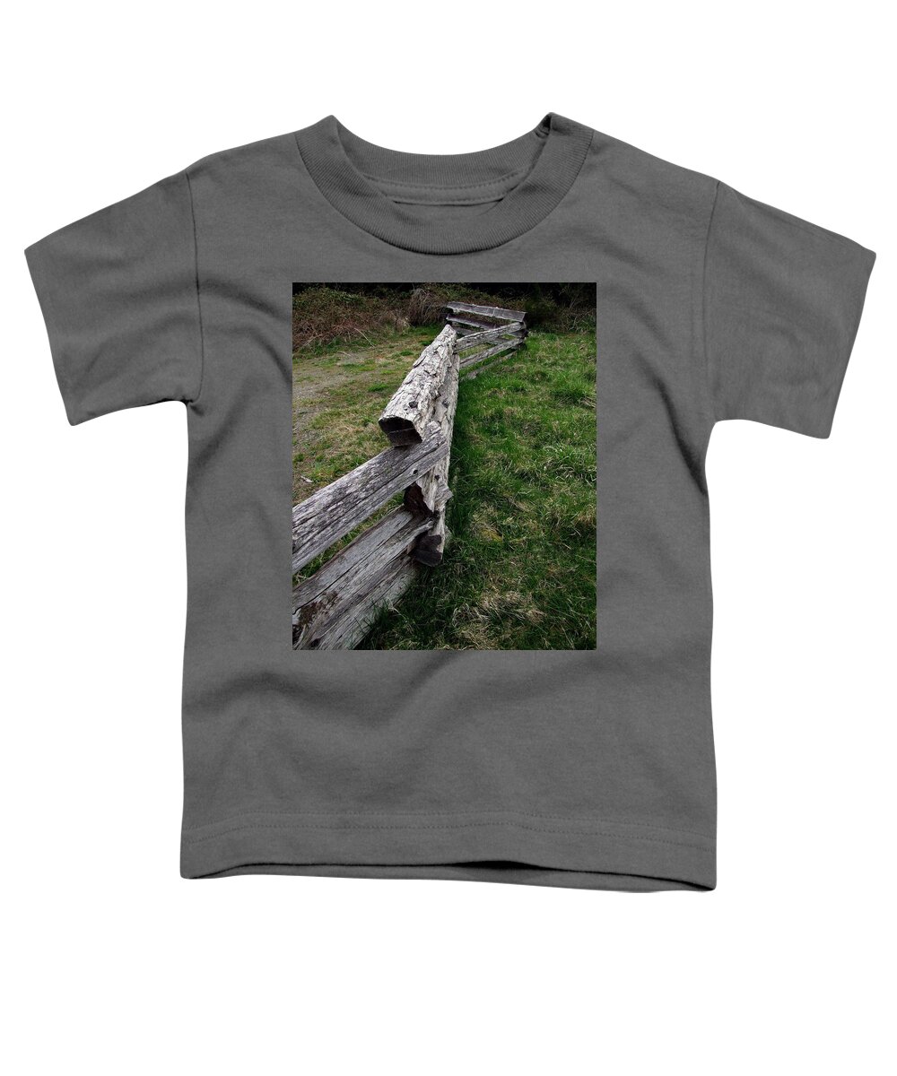Wood Framed Prints Toddler T-Shirt featuring the photograph Log fence by Ron Roberts