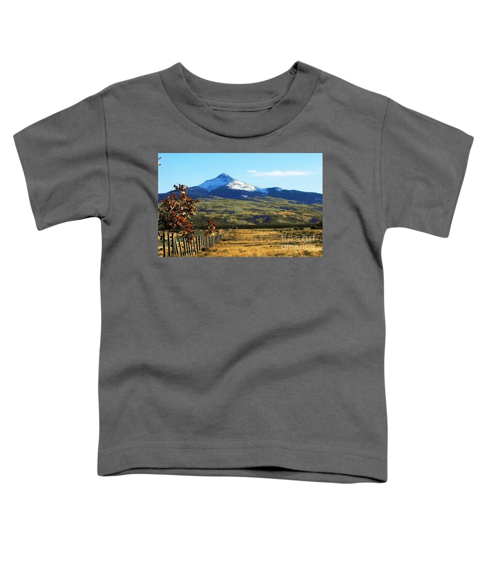 South Of Norwood Colorado Stands This Iconic Peak Toddler T-Shirt featuring the digital art Lone Cone Mountain by Annie Gibbons