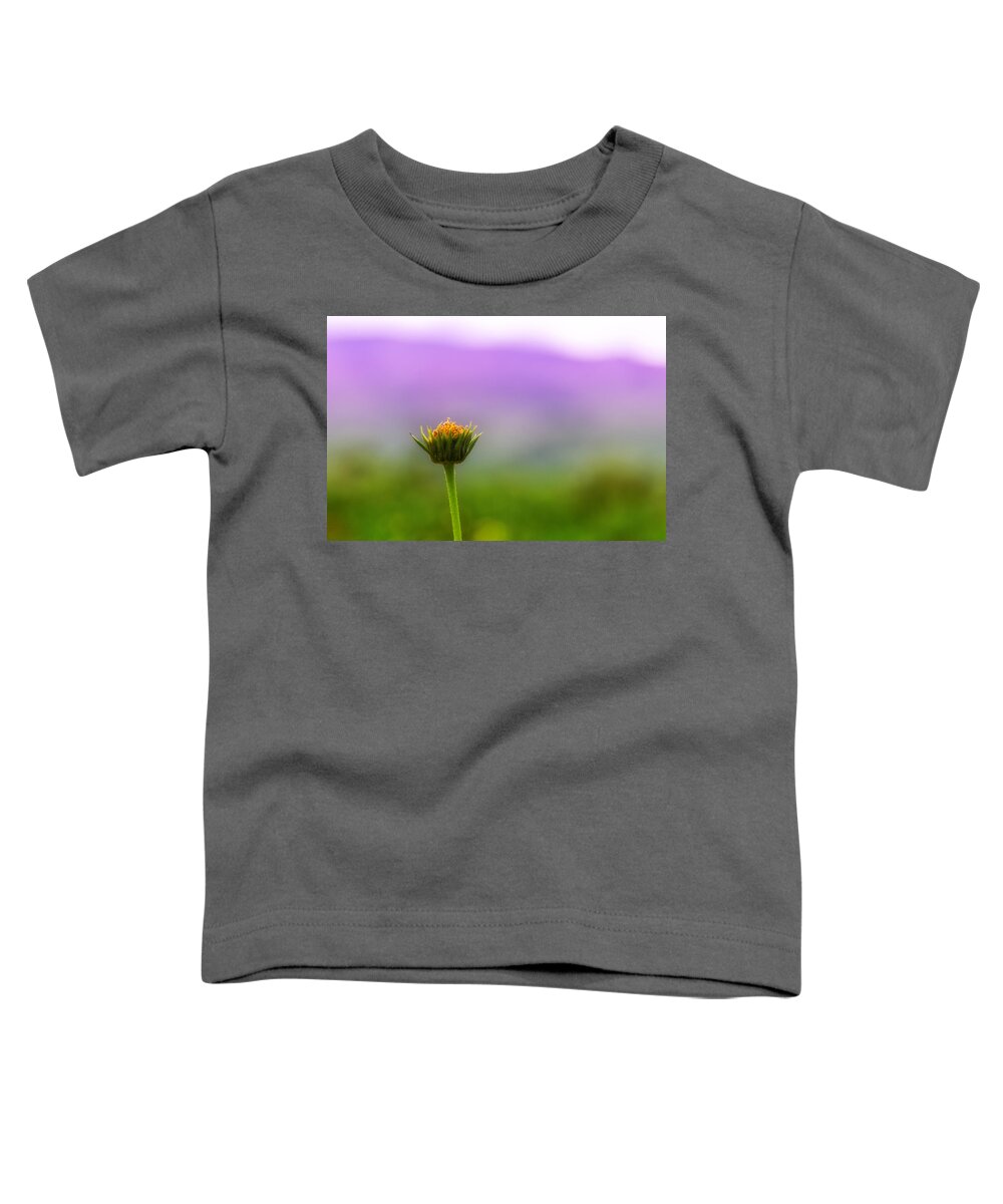 Nature Toddler T-Shirt featuring the photograph Lone Flower in High Desert Mountains with Wide Aperture and Bokeh by Brian Ball