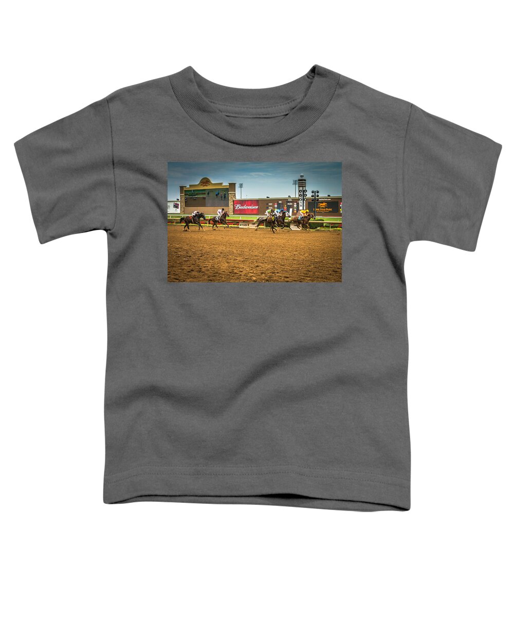 Lone Star Park Toddler T-Shirt featuring the photograph Lone Star Park Grand Prairie Texas by Robert Bellomy