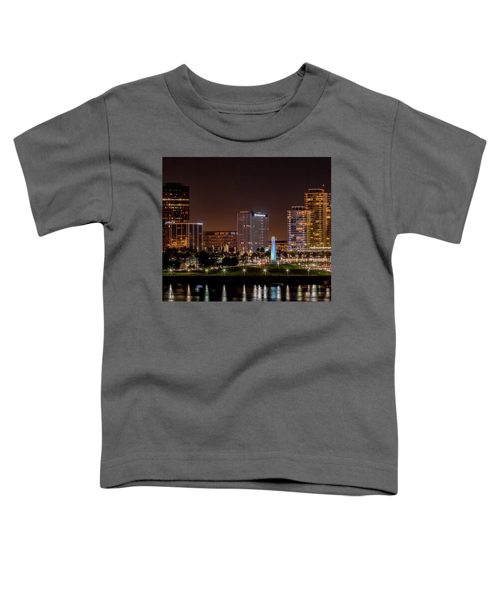 Rainbow Lagoon Toddler T-Shirt featuring the photograph Long Beach A Chip in Time color by Denise Dube