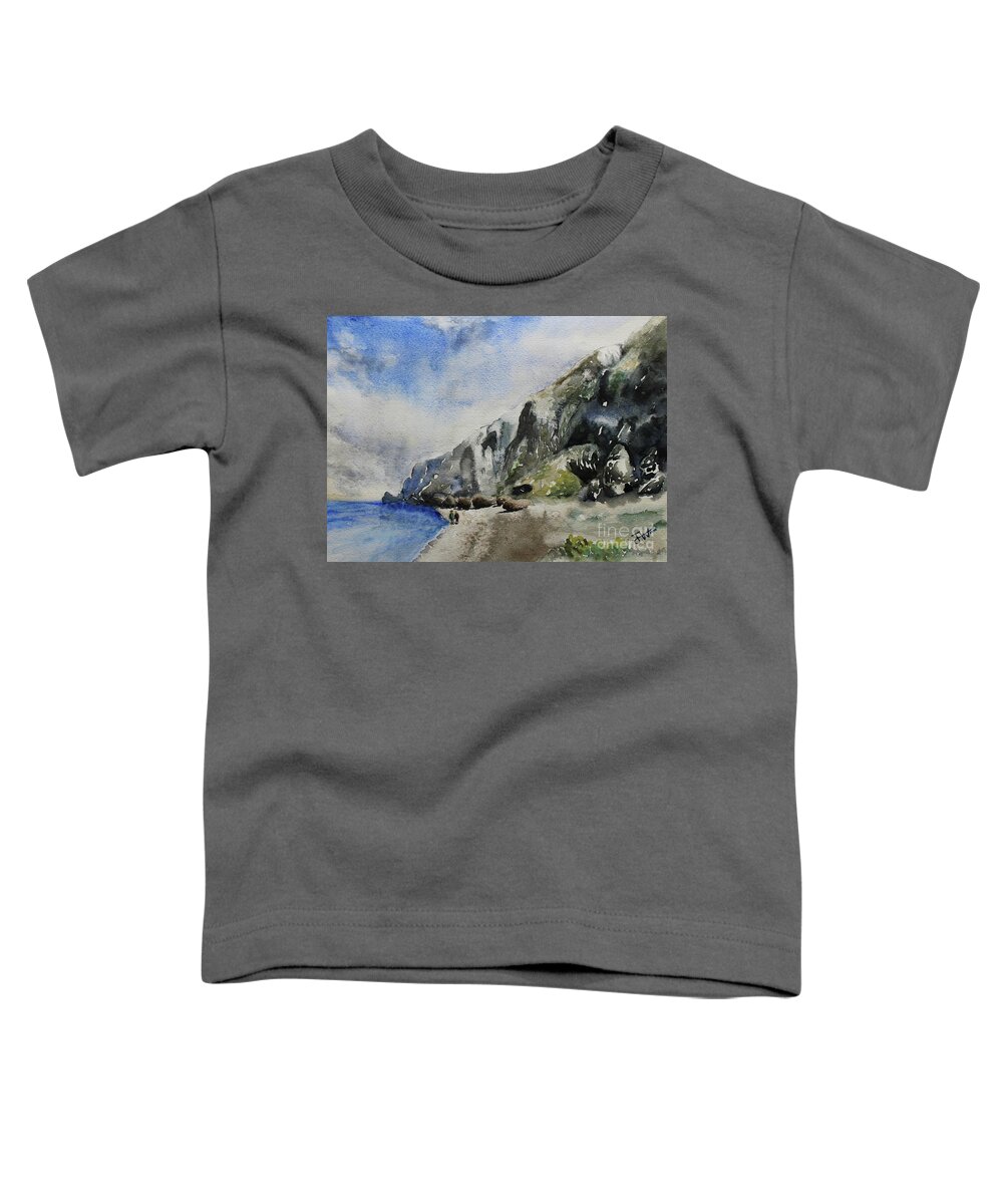  Toddler T-Shirt featuring the painting Long Beach, Cayman Brac by Jerome Wilson