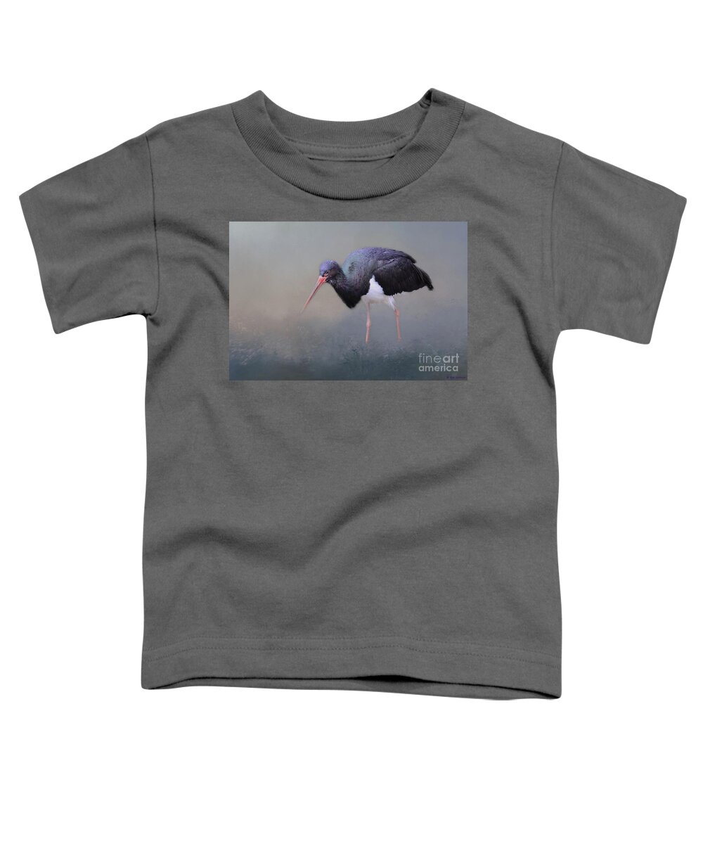 Stork Toddler T-Shirt featuring the photograph Looking for Food by Eva Lechner