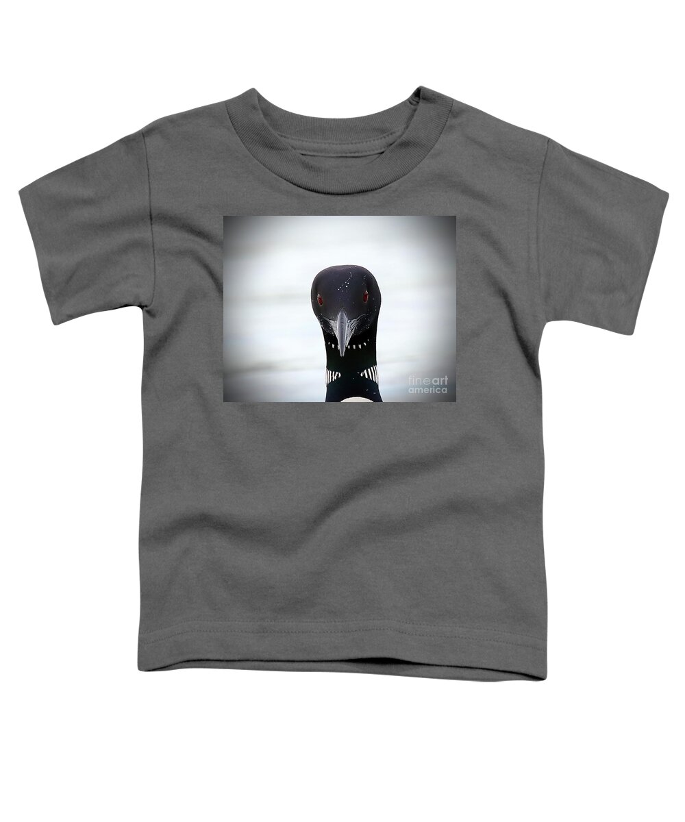 Loon Toddler T-Shirt featuring the photograph Loon Stare by Peter Gray