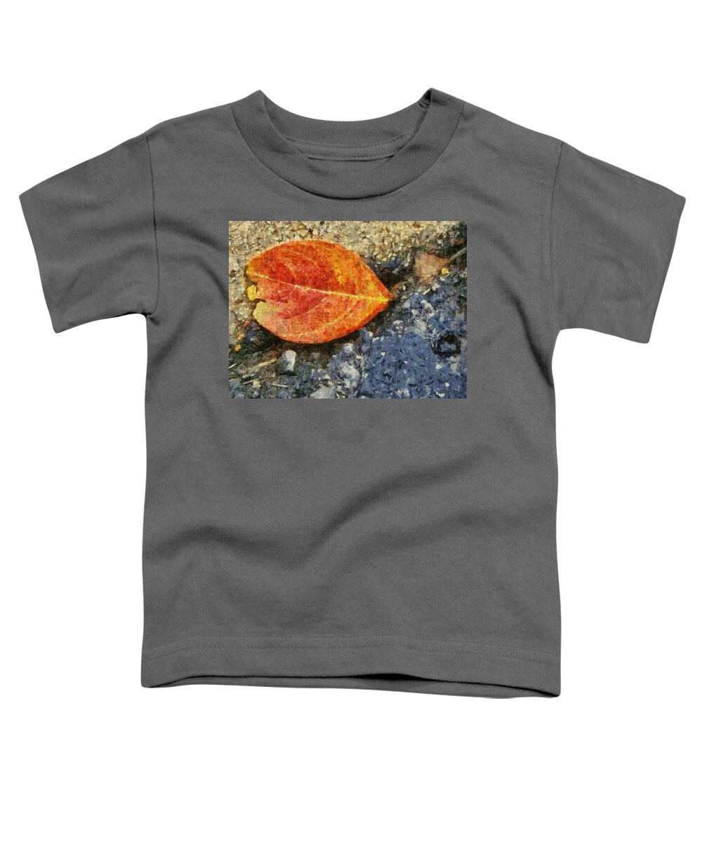 Asphalt Toddler T-Shirt featuring the painting Loose Leaf by Jeffrey Kolker