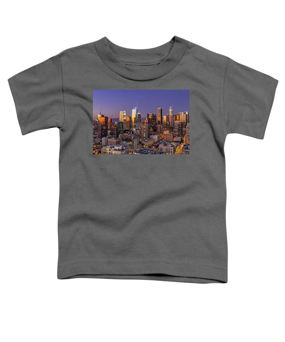 Los Angeles Toddler T-Shirt featuring the photograph Los Angeles Twilight by Kelley King