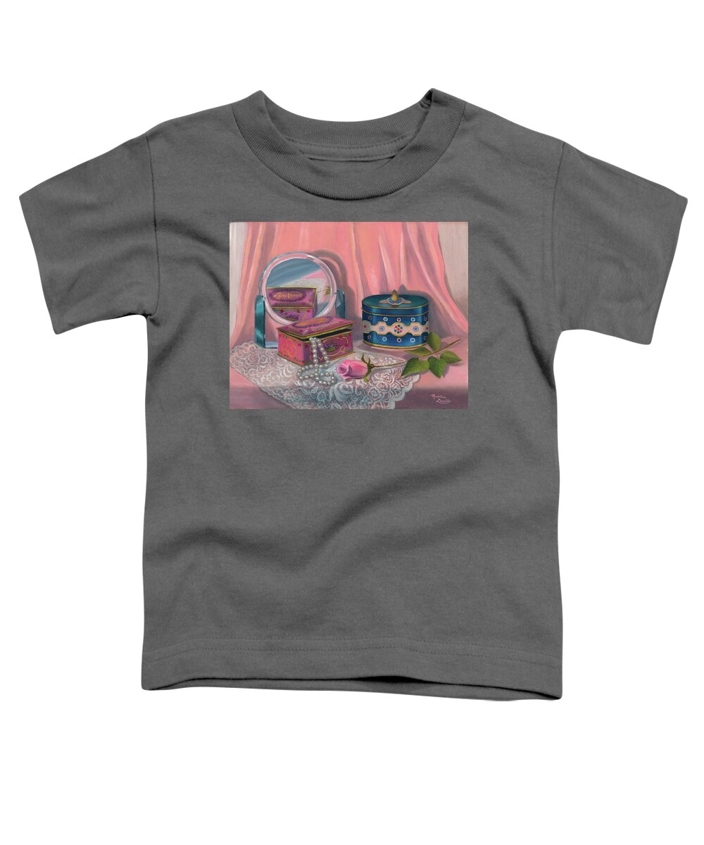 Louis Sherry Toddler T-Shirt featuring the painting Louis Sherry Box by Madeline Lovallo