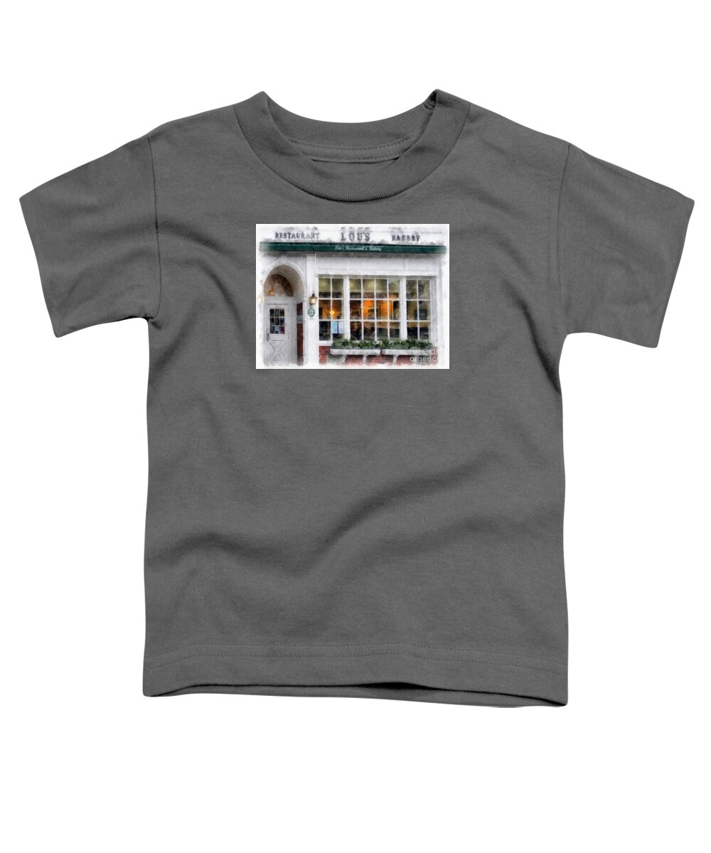Hanover Toddler T-Shirt featuring the painting Lou's of Hanover New Hampshire by Edward Fielding