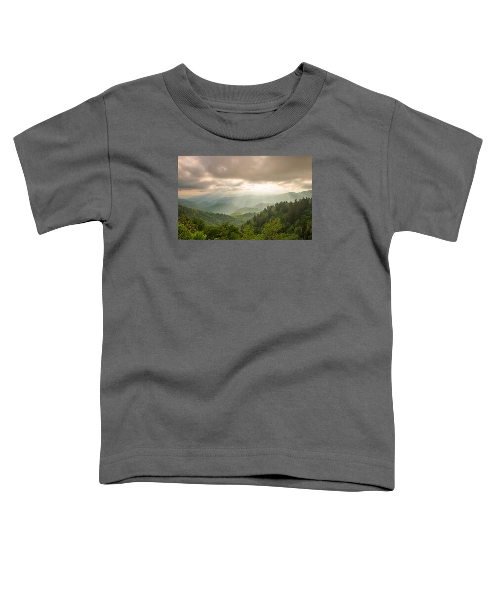 Great Smoky Mountains National Park Toddler T-Shirt featuring the photograph Sunbeams - Great Smoky Mountains National Park by Doug McPherson