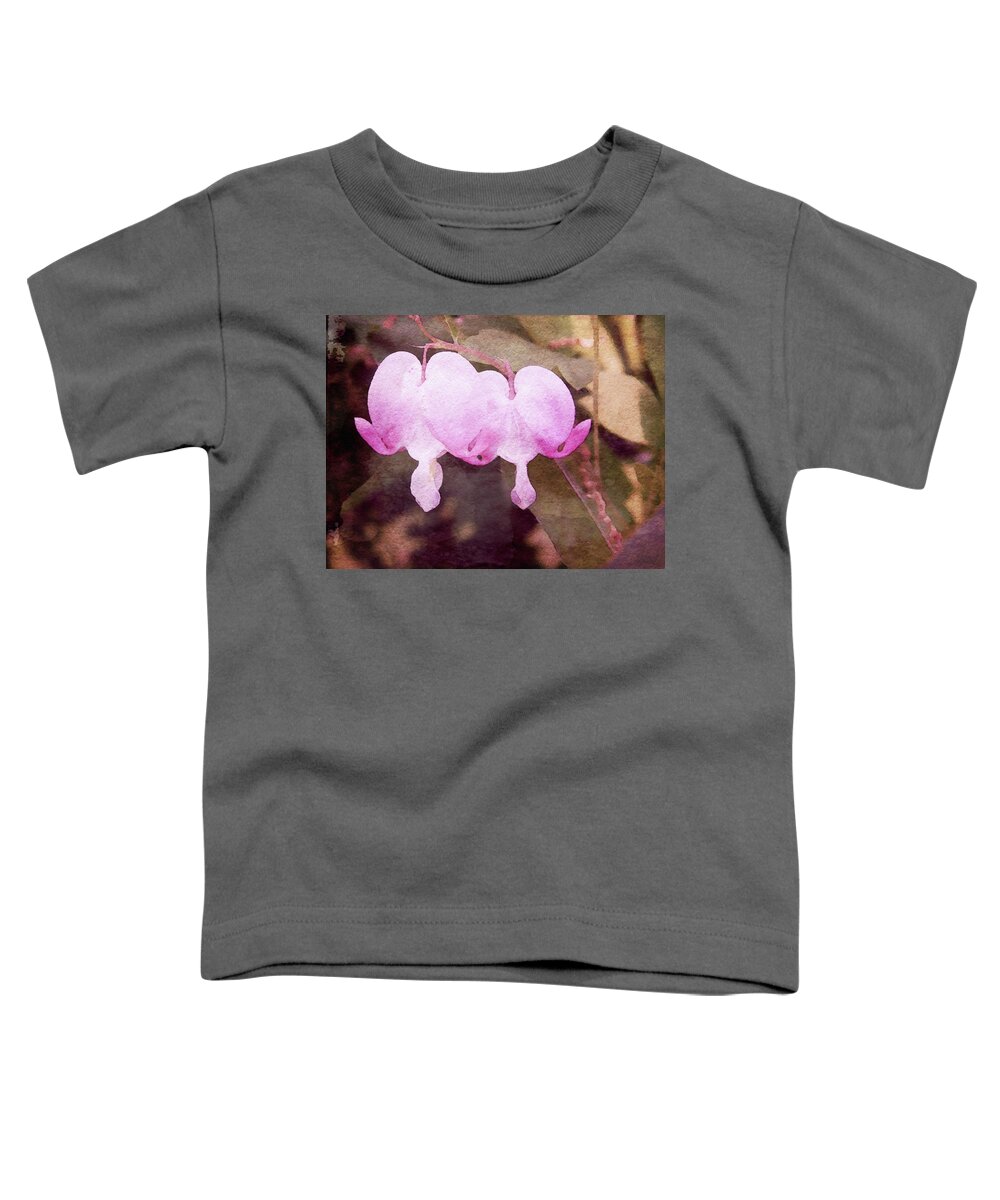 Spring Flower Toddler T-Shirt featuring the mixed media Lovers in the Garden by Susan Maxwell Schmidt
