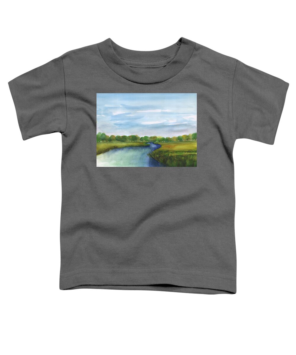 Low Country Marsh Toddler T-Shirt featuring the painting Low Country Marsh by Frank Bright
