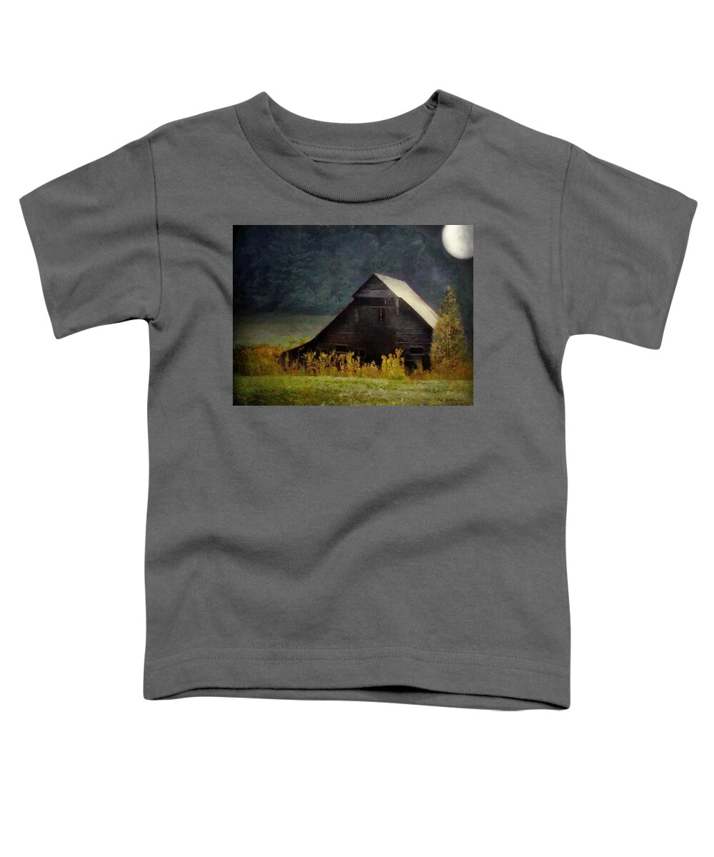 Landscape Toddler T-Shirt featuring the painting Luminous Night in the Pinelands by RC DeWinter