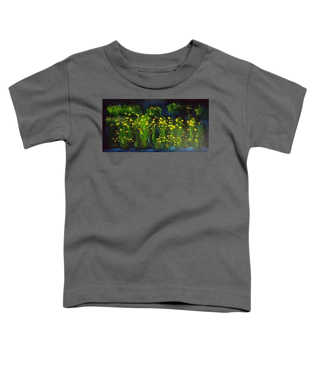 Yellow Flowers Toddler T-Shirt featuring the painting Lumonious Buds   17 by Cheryl Nancy Ann Gordon