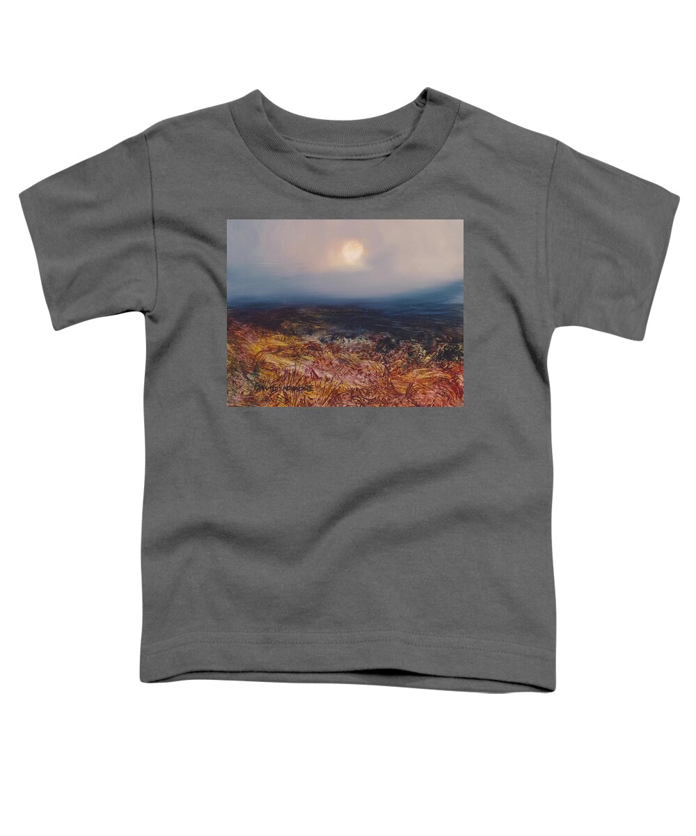 Moon Toddler T-Shirt featuring the painting Lunar 46 by David Ladmore