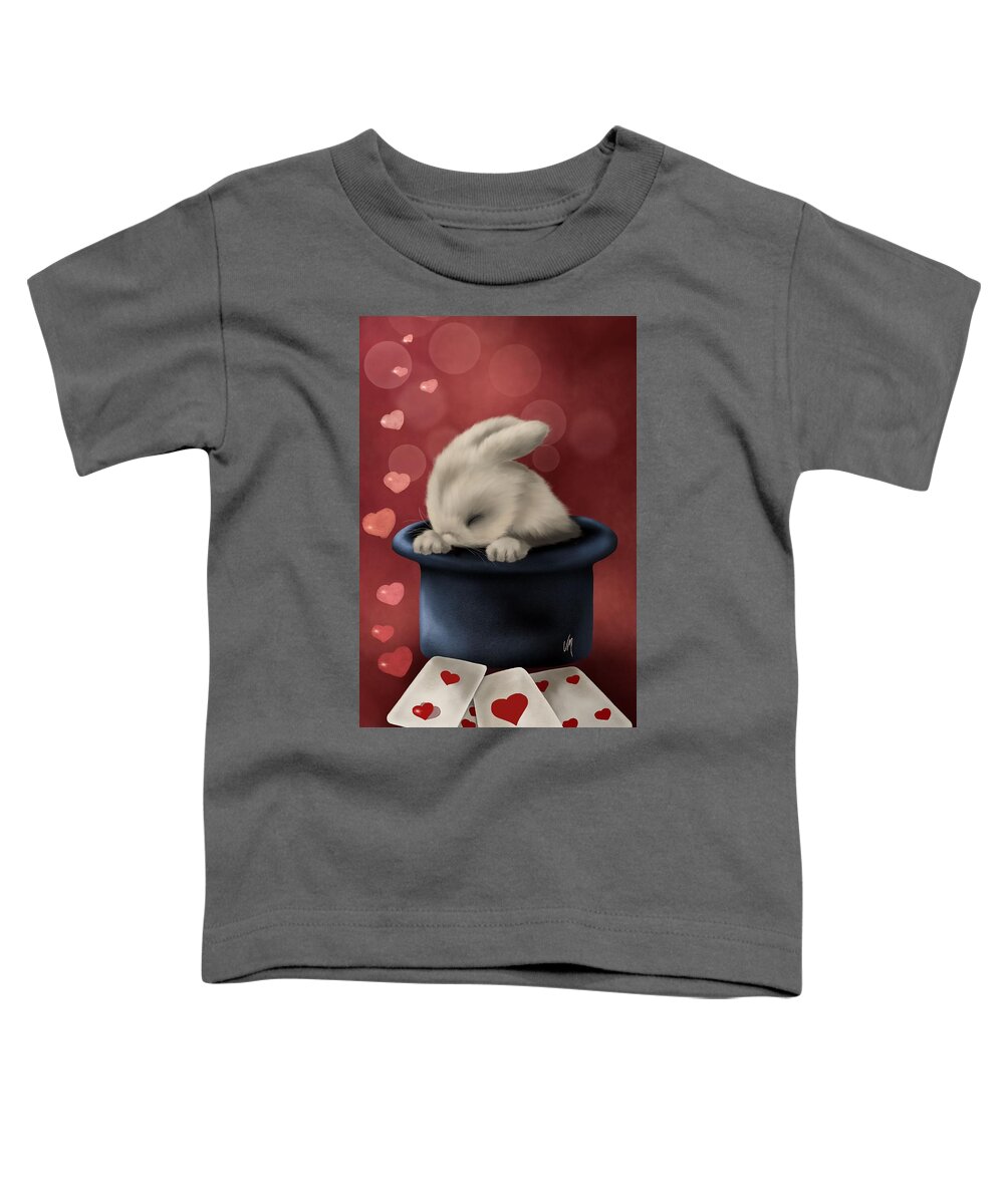 Magical Bunny Toddler T-Shirt featuring the painting Magical bunny by Veronica Minozzi