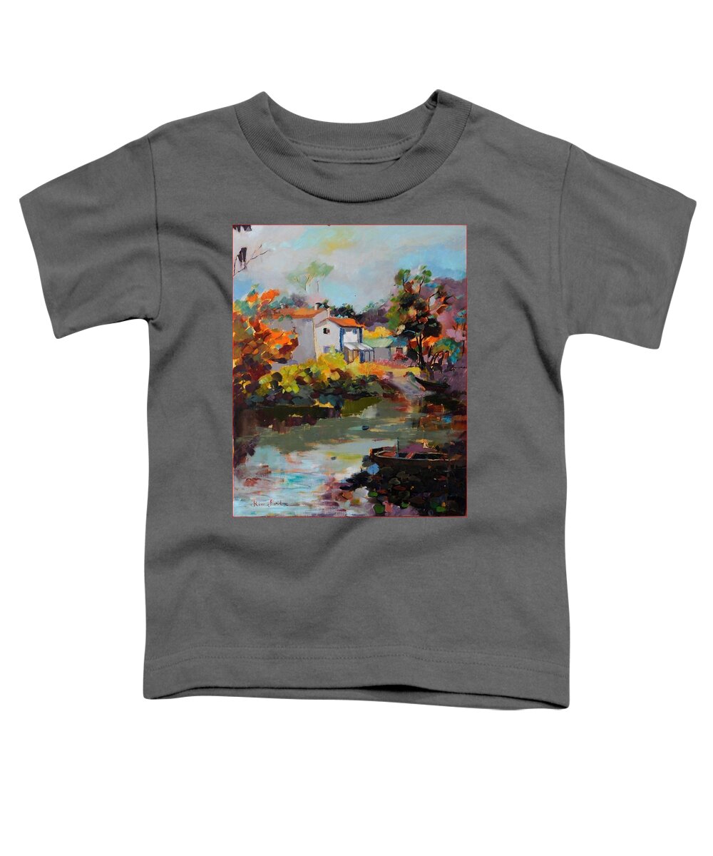  Toddler T-Shirt featuring the painting Magne 2017 by Kim PARDON