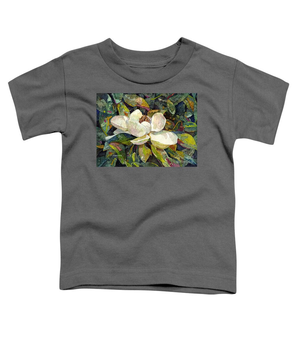 Magnolia Toddler T-Shirt featuring the painting Magnolia Blossom by Hailey E Herrera