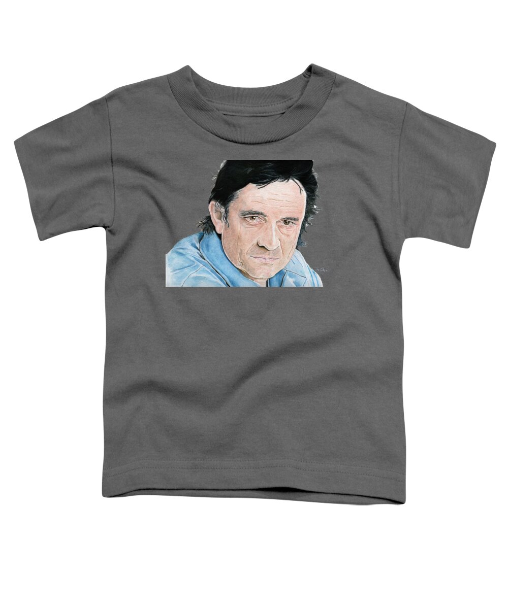 Man Toddler T-Shirt featuring the drawing Man In Black by Bill Richards