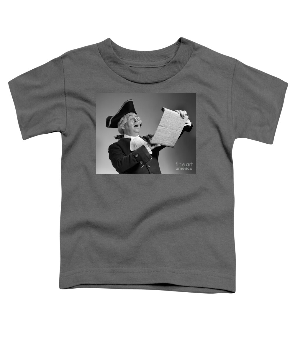 1700s Toddler T-Shirt featuring the photograph Man In Colonial Town Crier Costume by H. Armstrong Roberts/ClassicStock
