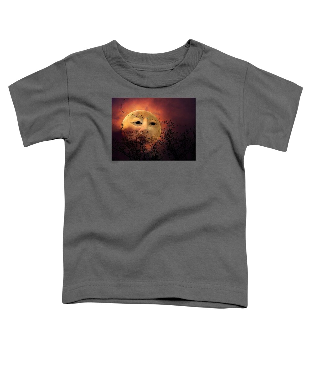 Moon Toddler T-Shirt featuring the photograph Man In The Moon by Shannon Story