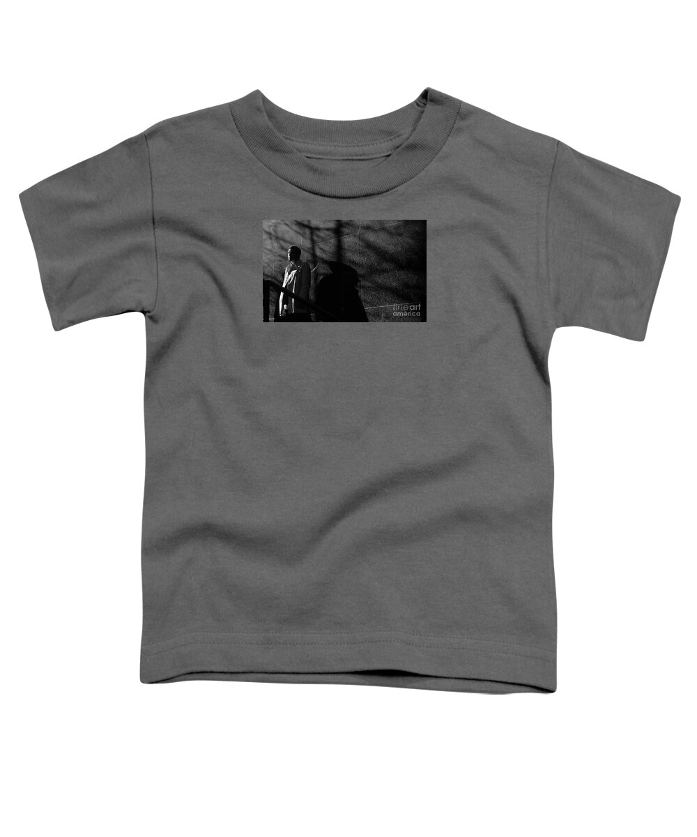 Man Toddler T-Shirt featuring the photograph Man with flower by Jim Corwin