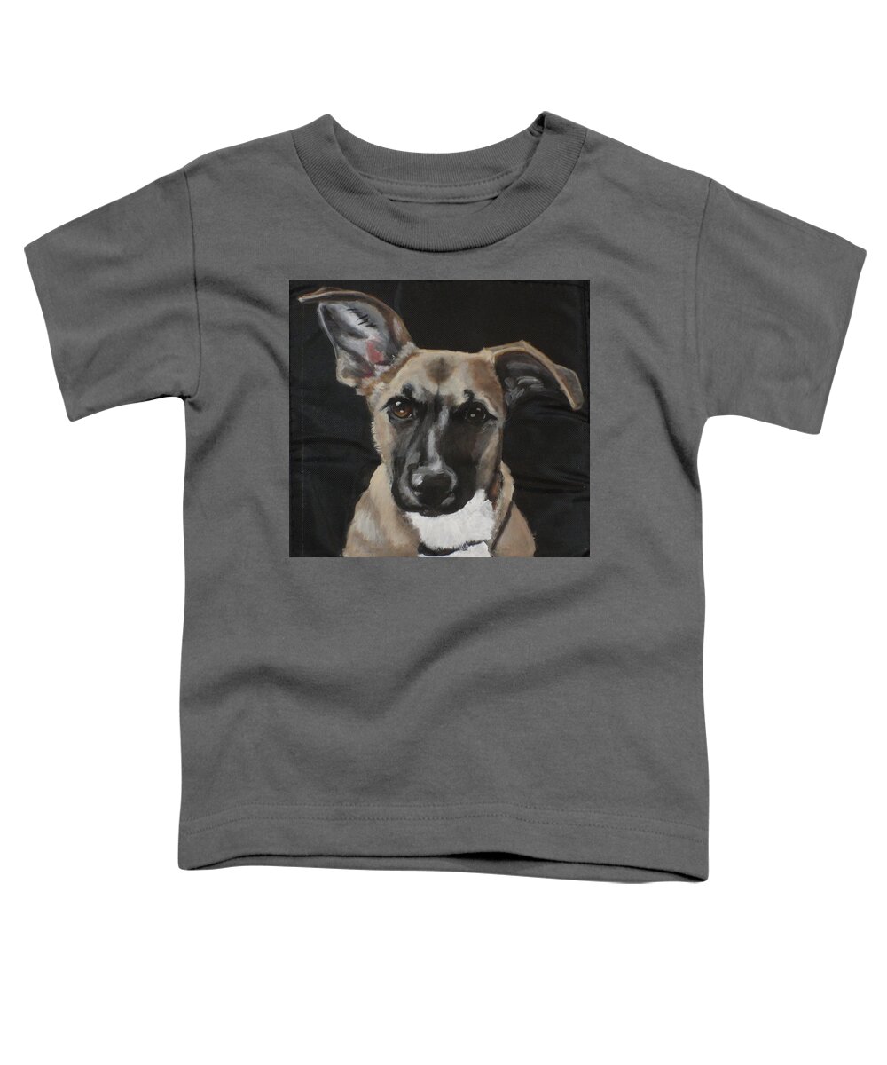 Puppy Toddler T-Shirt featuring the painting Mango by Carol Russell