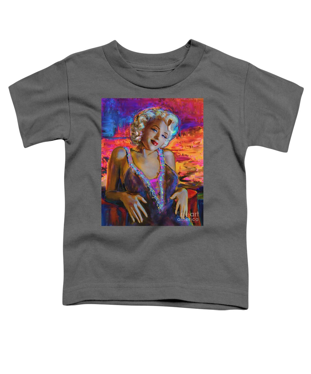 Marilyn Monroe Toddler T-Shirt featuring the painting Marilyn Monroe 126 g by Theo Danella