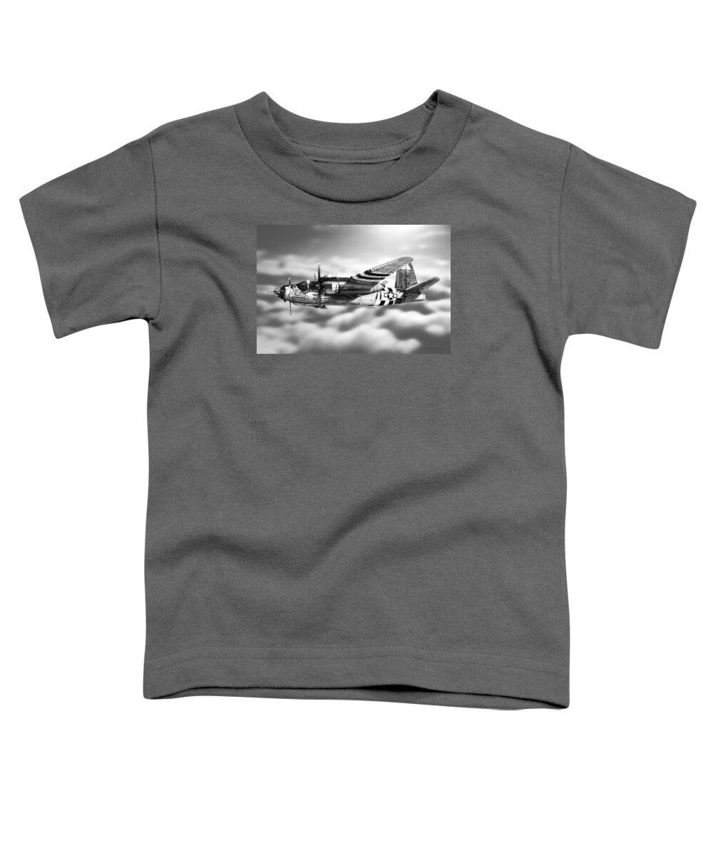 Military Toddler T-Shirt featuring the drawing Martin B-26 Marauder Drawing by Douglas Castleman