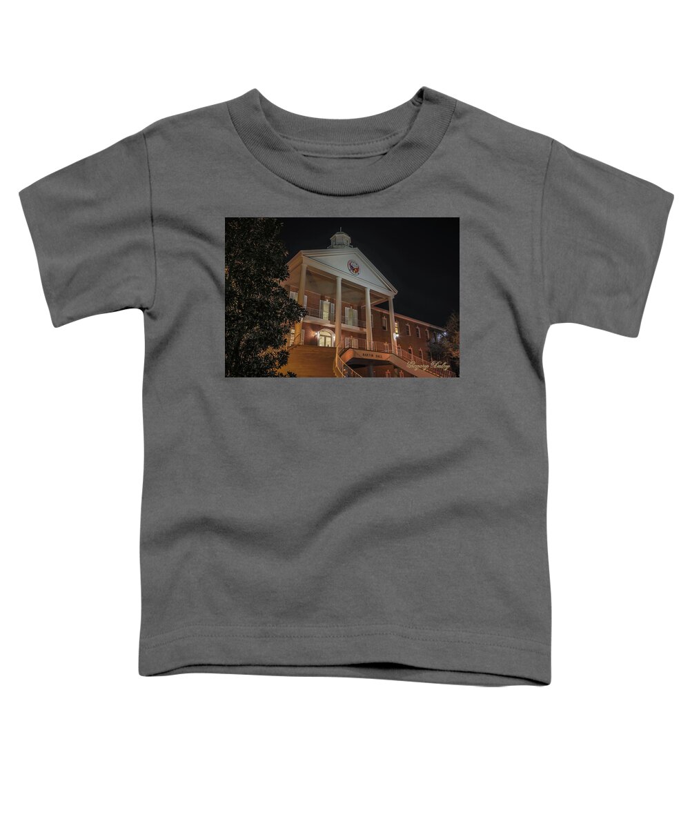 Ul Toddler T-Shirt featuring the photograph Martin Hall Night 01 by Gregory Daley MPSA