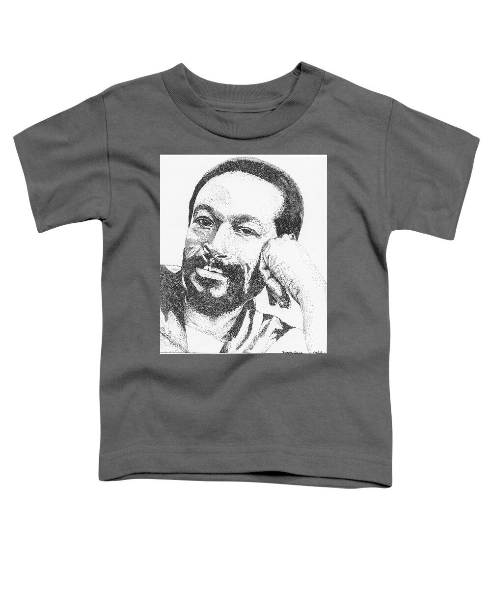 Drawings Toddler T-Shirt featuring the drawing Marvin Gaye by Michelle Gilmore
