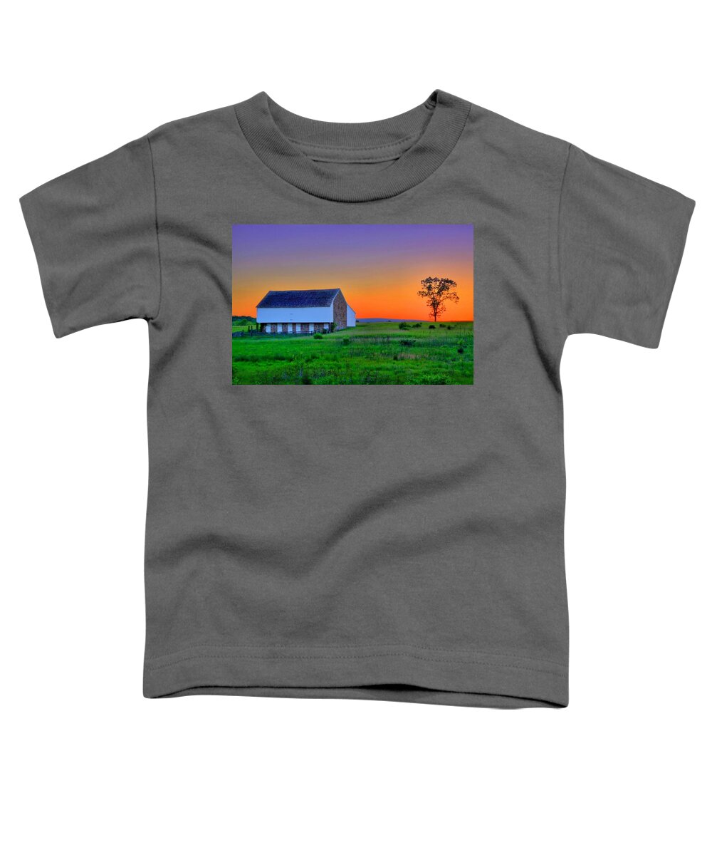 Gettysburg Toddler T-Shirt featuring the photograph McPherson Farm Gettysburg by DJ Florek