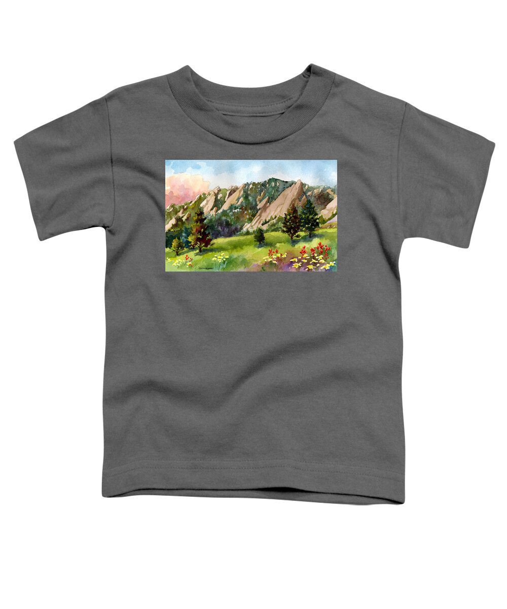 Mountains Art Paintings Toddler T-Shirt featuring the painting Meadow at Chautauqua by Anne Gifford