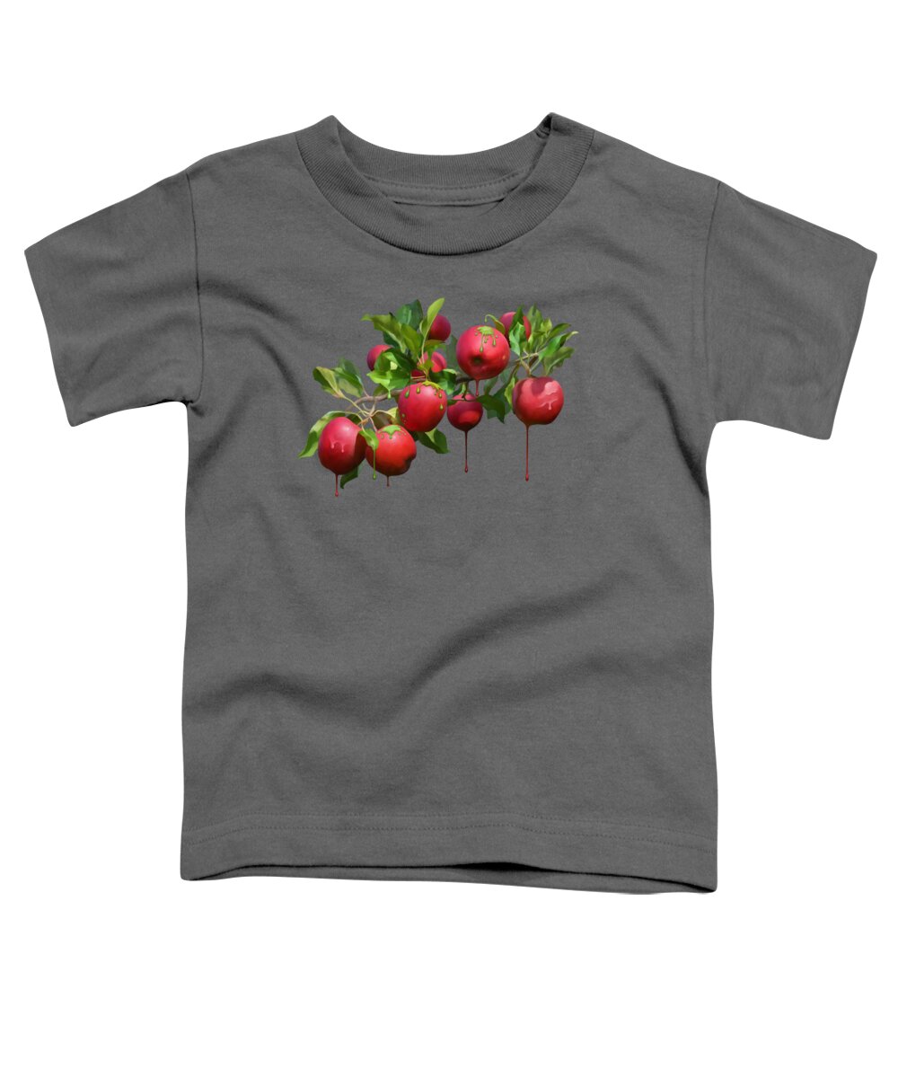 Painting Toddler T-Shirt featuring the digital art Melting Apples by Ivana Westin