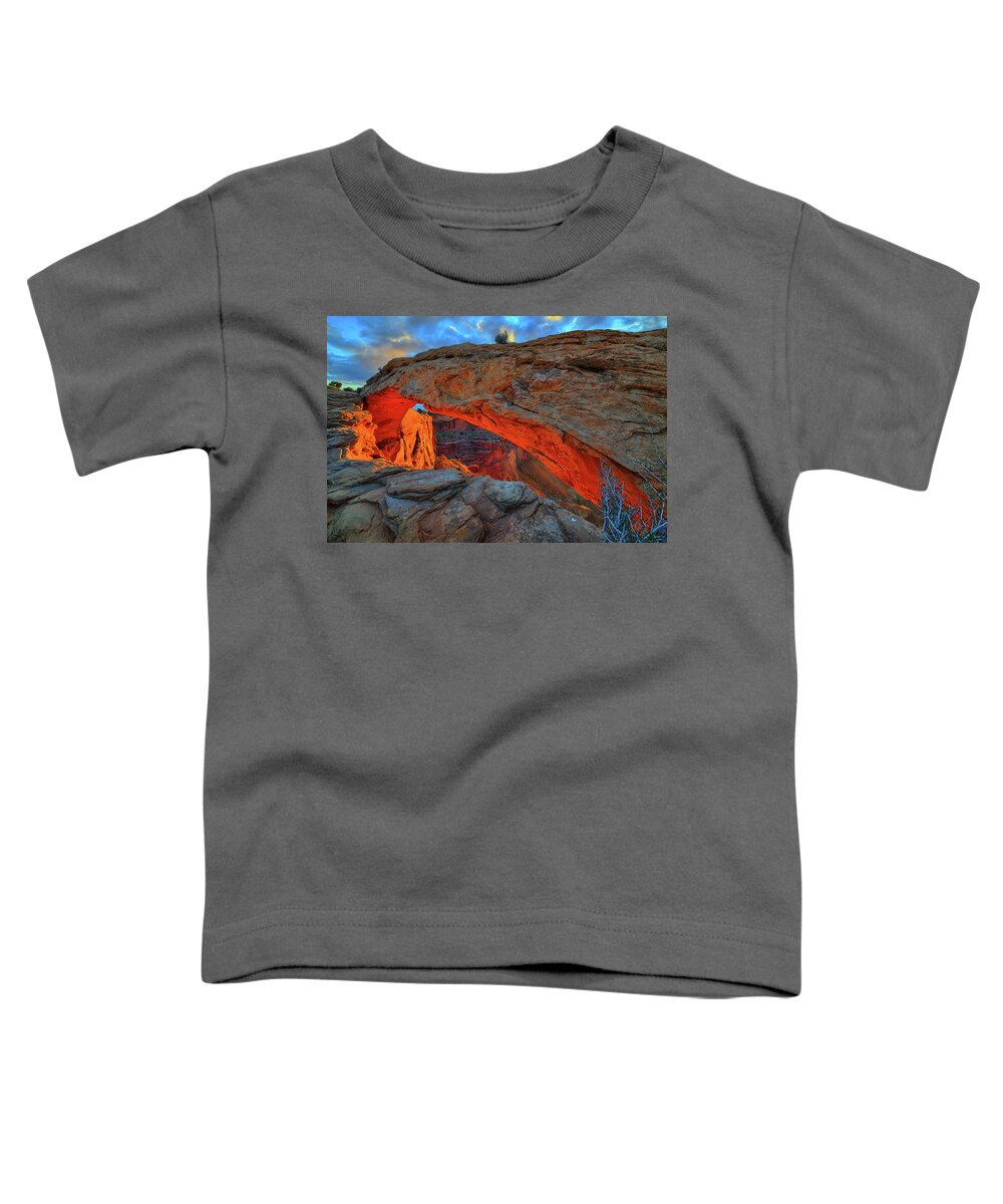 Mesa Arch Toddler T-Shirt featuring the photograph Mesa Arch Morning Light by Greg Norrell
