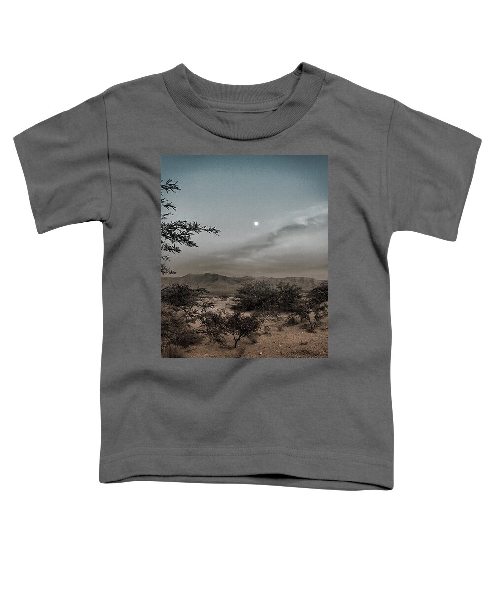Mesquite Moonrise Toddler T-Shirt featuring the photograph Mesquite Moonrise No. 1-1 by Sandy Taylor