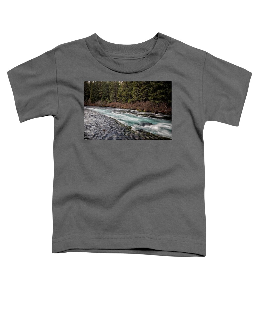 Metolius River Toddler T-Shirt featuring the photograph Metolius River near Wizard Falls by Belinda Greb