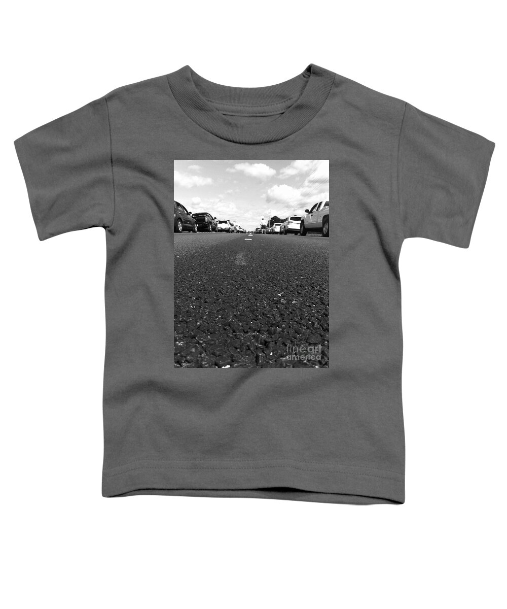  Toddler T-Shirt featuring the photograph Middle of street by WaLdEmAr BoRrErO