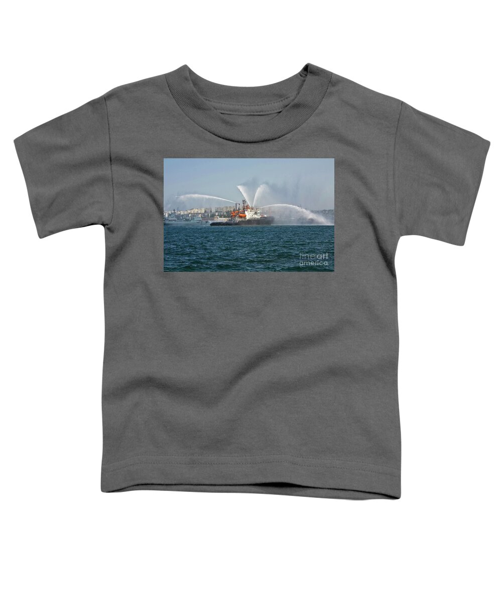 Russian Toddler T-Shirt featuring the photograph Military ship by Irina Afonskaya