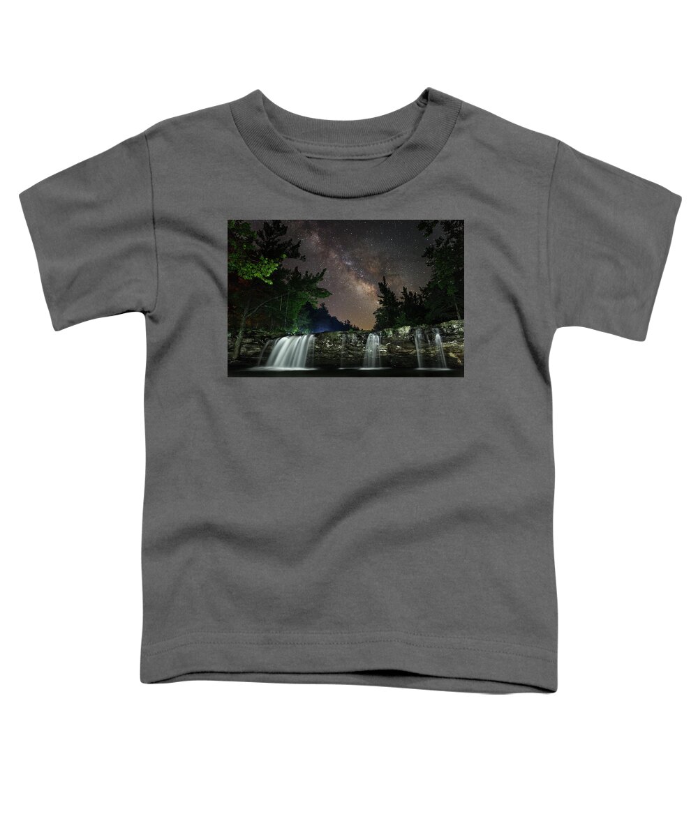 Travel Toddler T-Shirt featuring the photograph Milky Way over Falling Waters by Eilish Palmer
