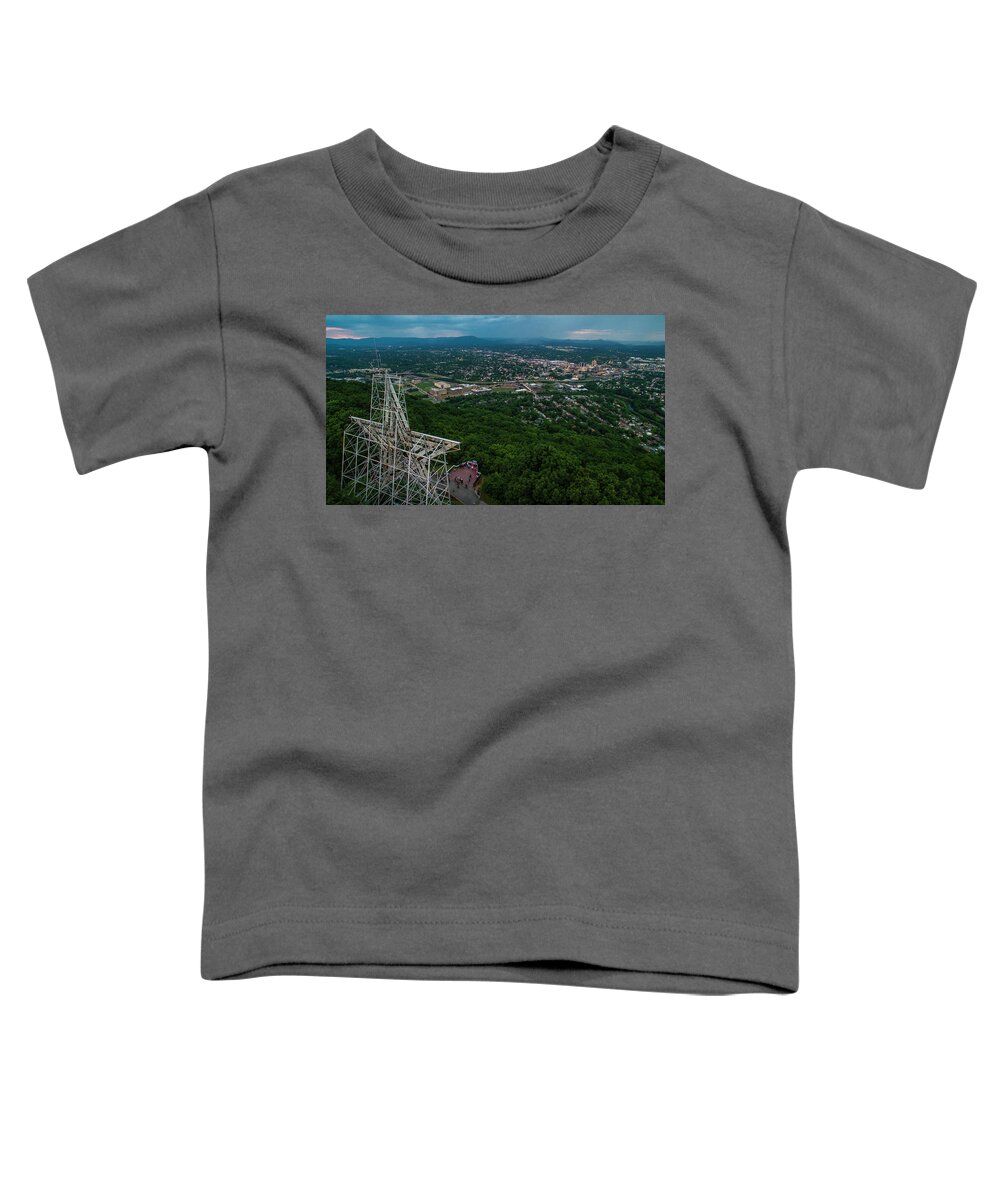 Mill Mountain Toddler T-Shirt featuring the photograph Mill Mountain from Behind by Star City SkyCams