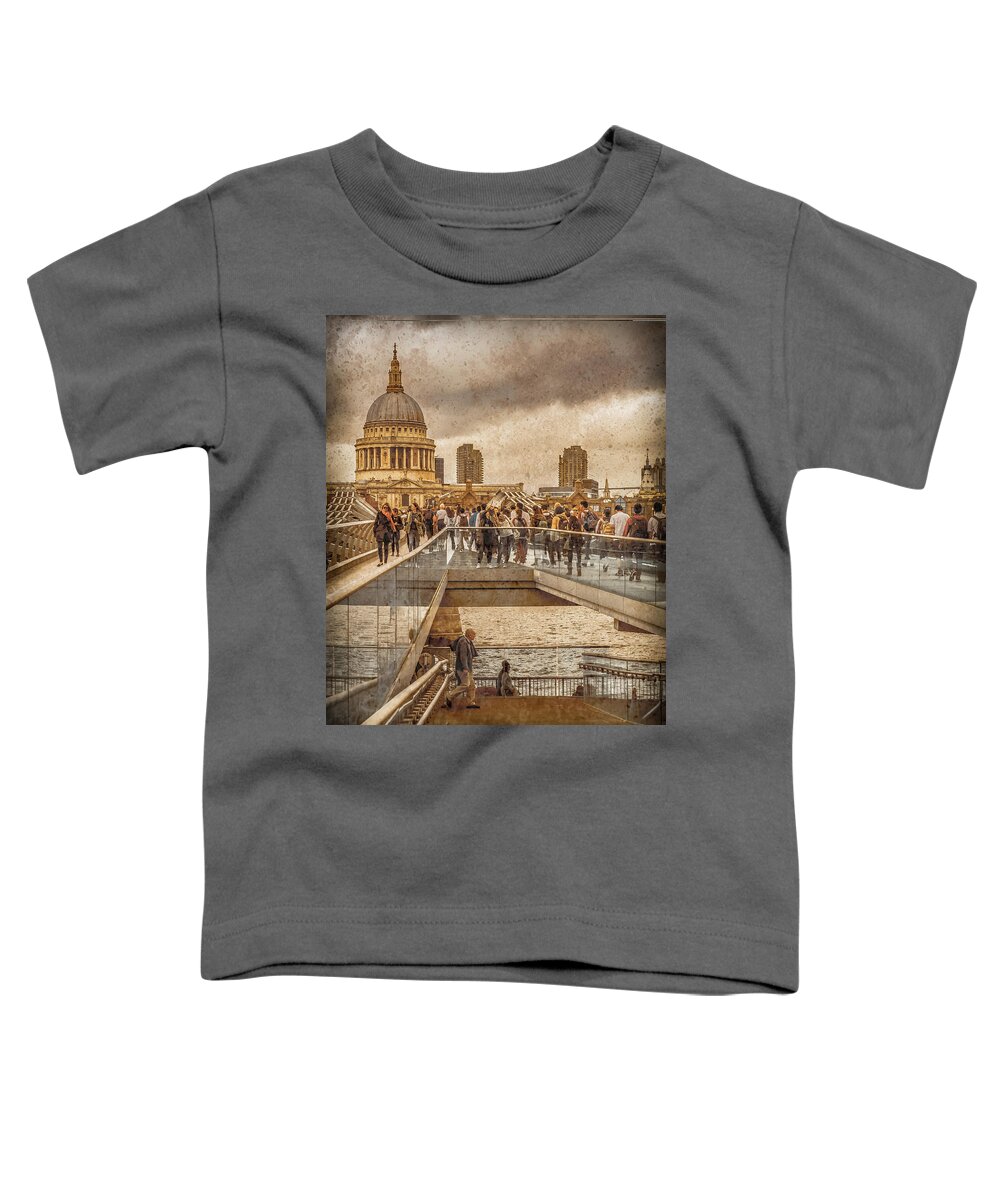 England Toddler T-Shirt featuring the photograph London, England - Millennium Bridge II by Mark Forte