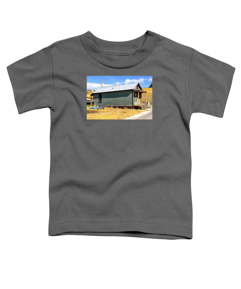 Old; Miners; One-room; House; Butte; Montana; Mt; Shack; Wooden; Home; Housing; Abode; Homestead; Building; Dwelling; Place; Residence; Residential; Property; Habitat; Address; Premises; Location; Neighborhood; Pioneer; Americana; Usa Toddler T-Shirt featuring the photograph Miners shack in Montana by Chris Smith
