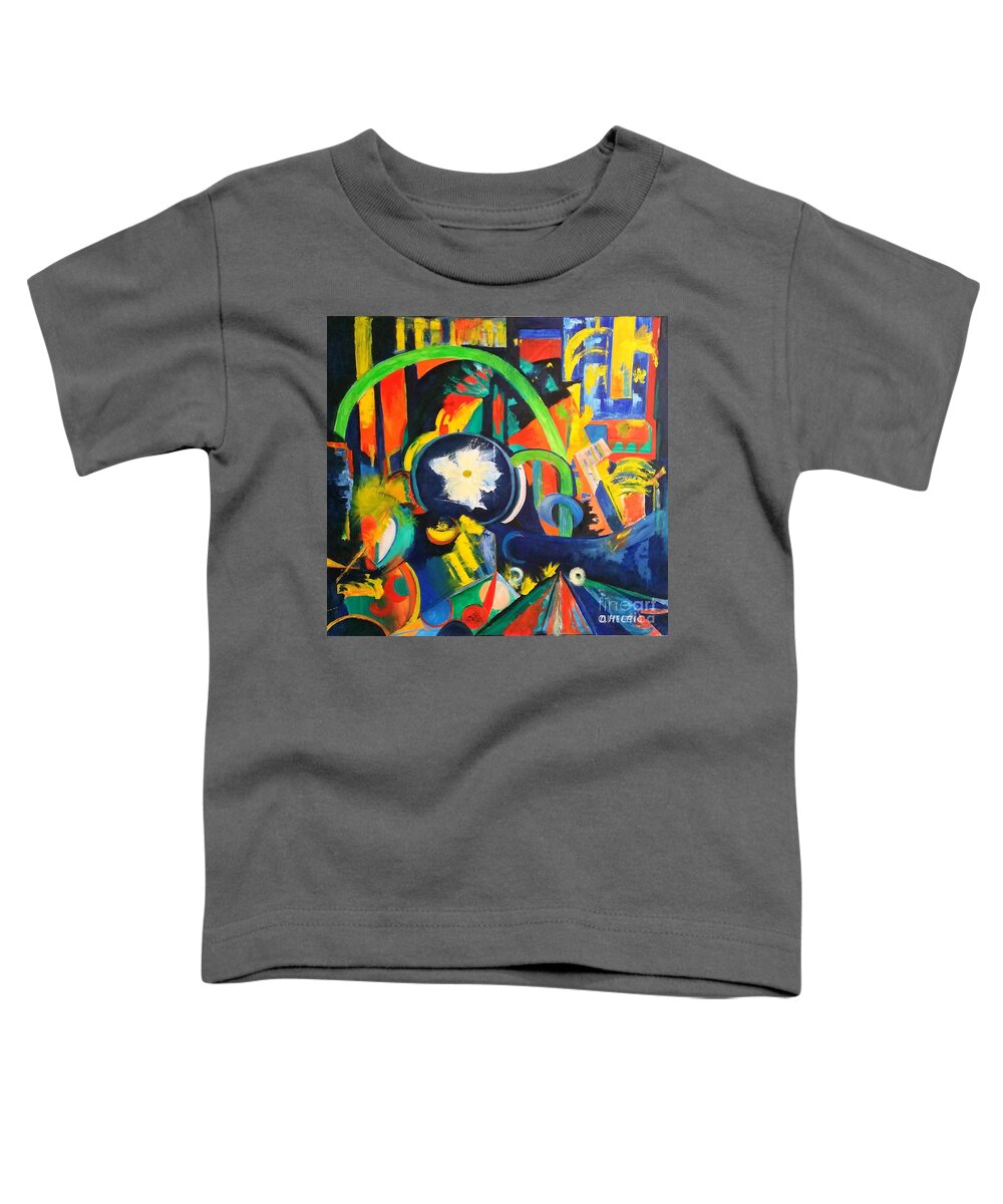 Colorful Abstract Toddler T-Shirt featuring the painting Miracle by Dagmar Helbig