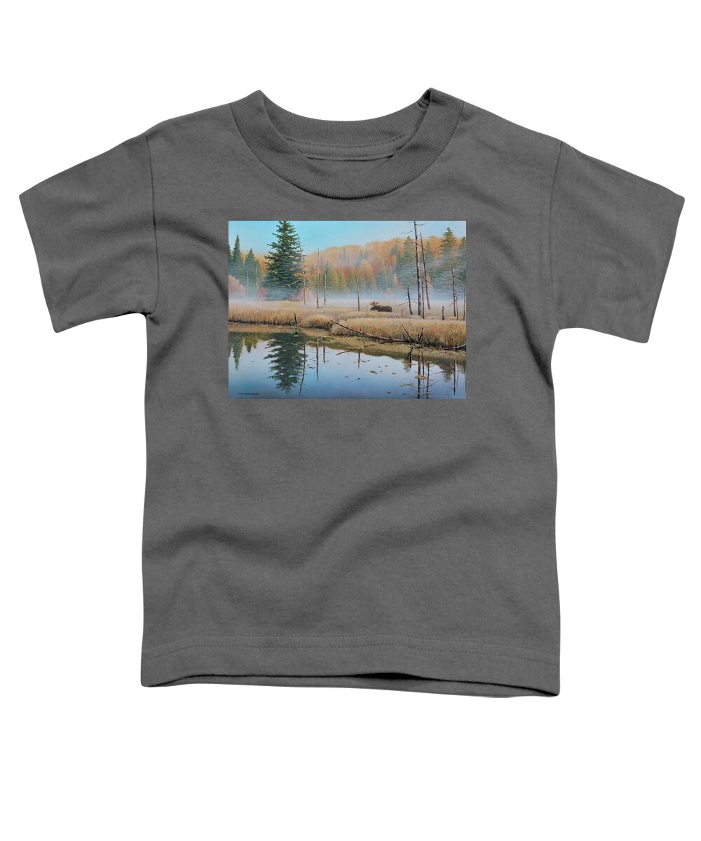#faatoppicks Toddler T-Shirt featuring the painting Mists of Dawn by Jake Vandenbrink