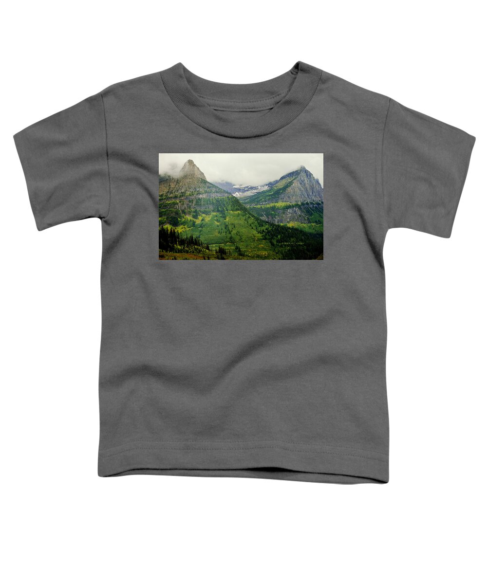 Mountains Toddler T-Shirt featuring the photograph Misty Glacier National Park View by Kae Cheatham